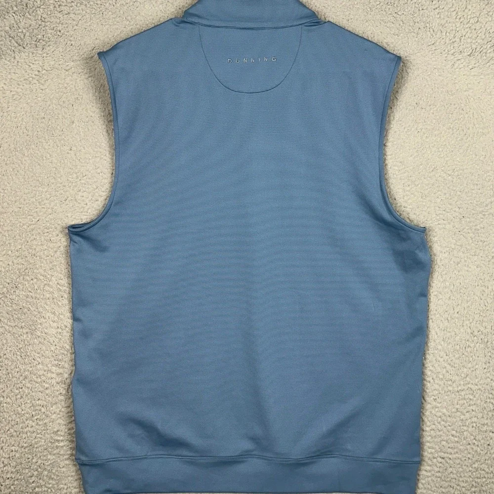 NEW Dunning Golf Vest Mens Large Blue Quarter Zip Pullover Performance Stretch
